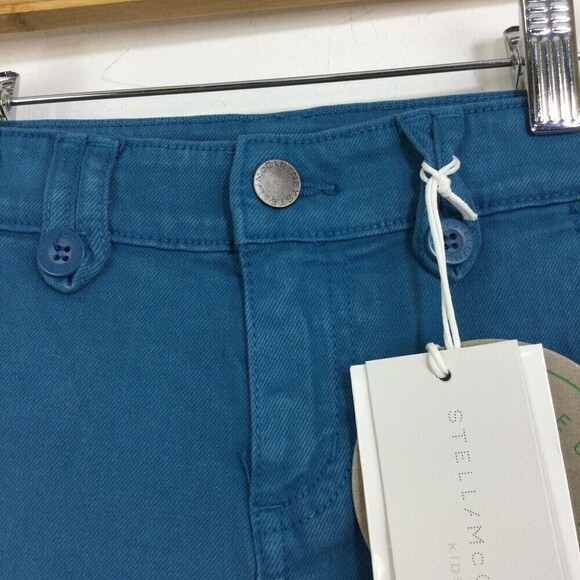 Stella McCartney Kids Cotton Stretch Cargo Denim Shorts Blue Size 4 NWT - Picture 3 of 6